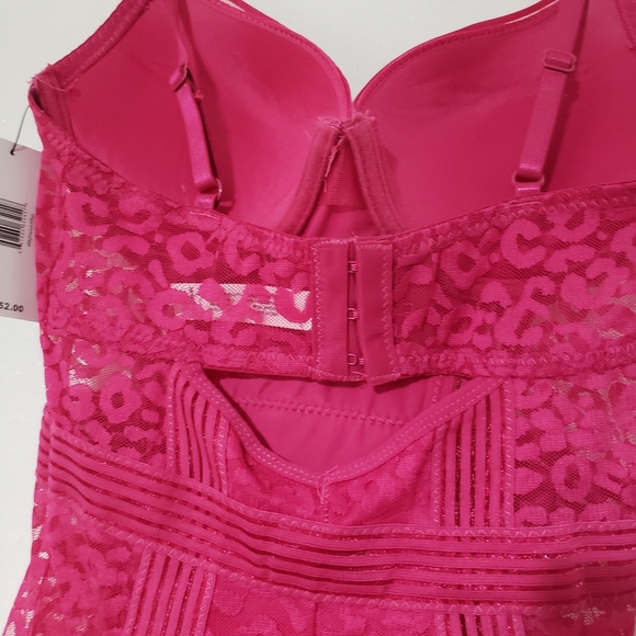 FRENCH AFFAIR Push Up BodySuit Lacey Cheetah Print Pink - Picture 12 of 16